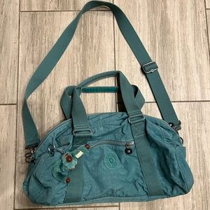 Kipling Green Nylon Crossbody Satchel